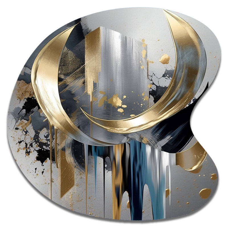 Art mural Hiltz - Marble Unique Shape, impression asymétrique dorée, H 27 po x l 27 po