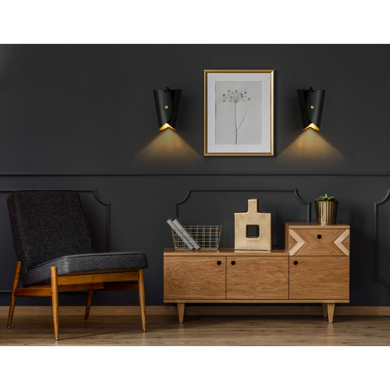 Applique murale 1 lumière Andreoni, Noir mat