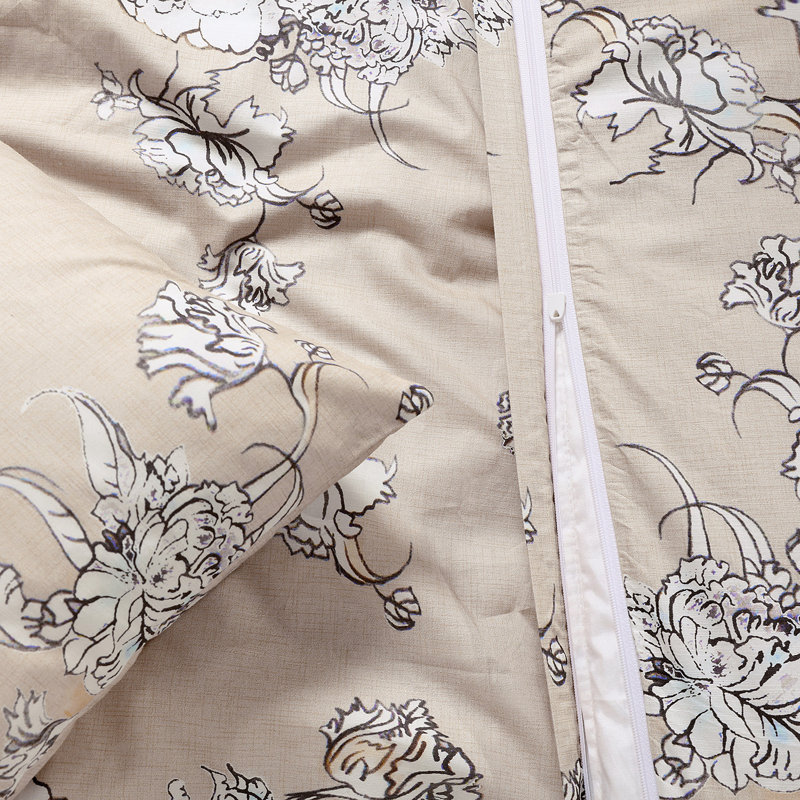Allan-John Cotton Percale Floral Duvet Cover, Queen Duvet Cover + 2 Shams