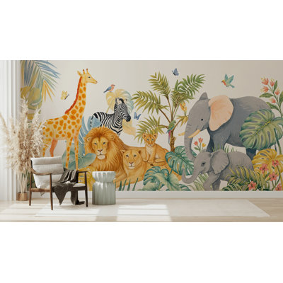 Papier peint nature jungle tropicale animaux