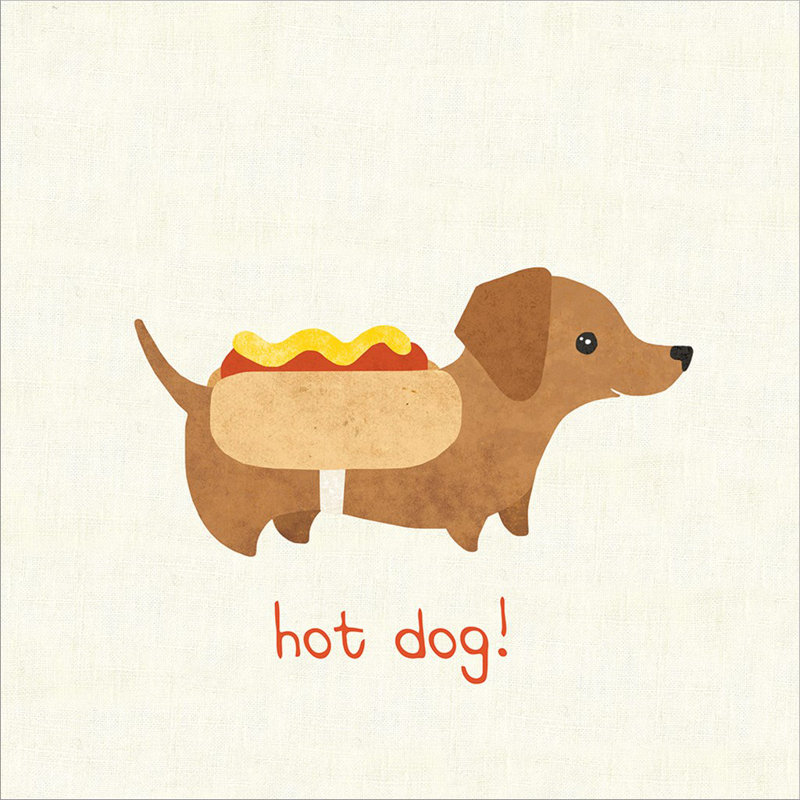 «Good Dogs Dachshund On Linen» par Moira Chocolate, art mural sur toile, H 24 po x l 24 po x P 1,5 po