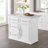 42" W Solid and Manufactured Wood Kitchen Island with Faux Marble Top-111280432