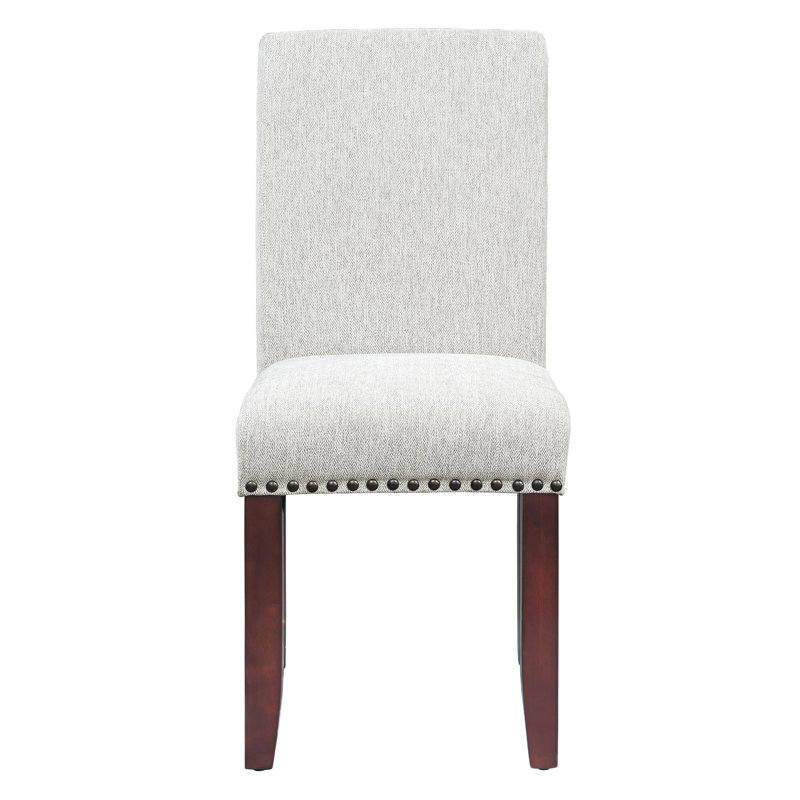 Chaise parsons rembourrée en polyester Ramarni, Fumée