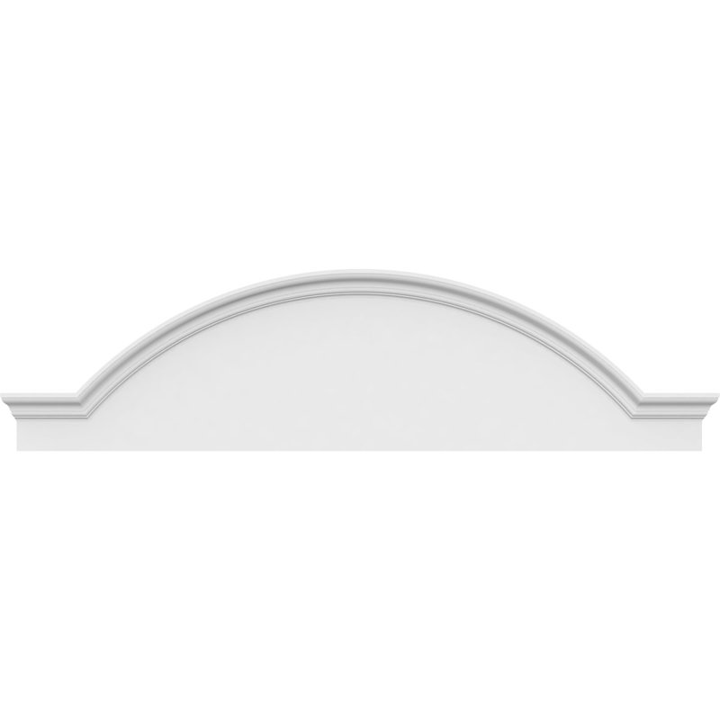68"W x 18"H x 2-1/2"P Segment Arch W/ Flankers Smooth Architectural Grade PVC Pediment, 18" H  x 68" W  x  2-1/2" D
