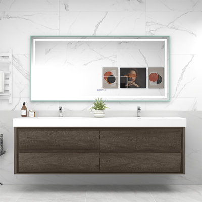 Azden 84" Wall-Mounted Double Bathroom Vanity Set