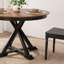 45W Round Trestle Dining Table With 4 Cross Back Dining Chairs