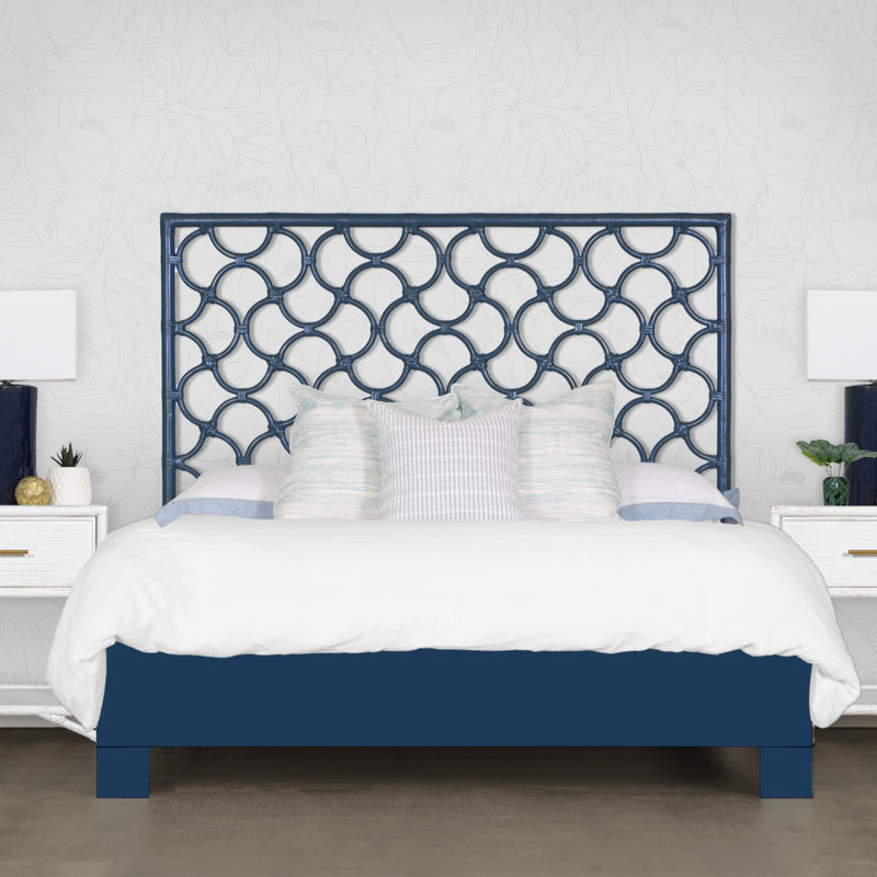 Lit plateforme Mar, Simple, Bleu marine
