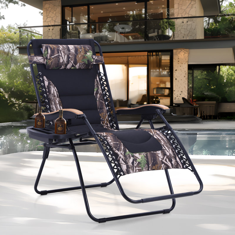 Fauteuil inclinable zéro gravité avec coussin Syril, Camouflage