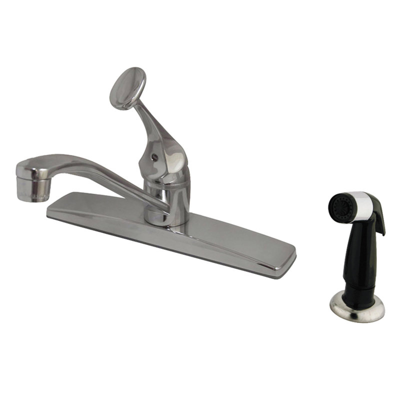Kingston Brass Columbia One-Handle 4-Hole 8" Centerset Kitchen Faucet with Side Sprayer