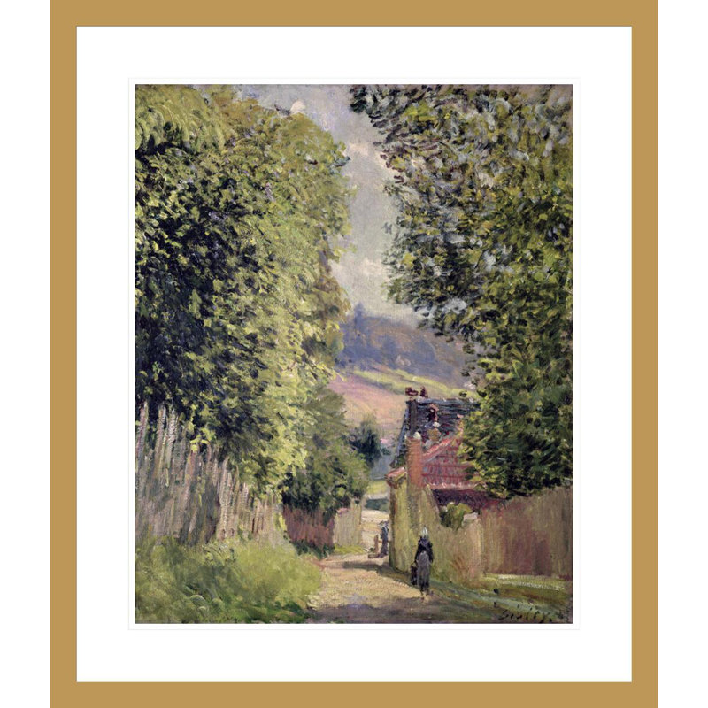 «A Road in Louveciennes» par Alfred Sisley, impression giclée sur cadre, H 27,42 po x l 23,5 po