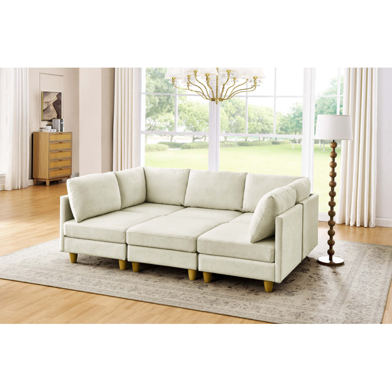 Canapé modulaire Barencombe, Mélange de polyester beige