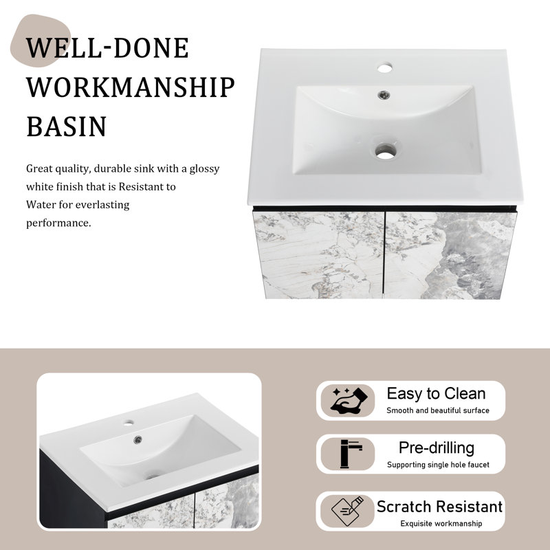 Enora 24.47'' Single Bathroom Vanity with Ceramic Top