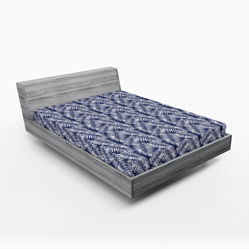  Ensemble de draps-housses pour chambre d'amis, Drap-housse de taille très grand, Bleu marine / blanc