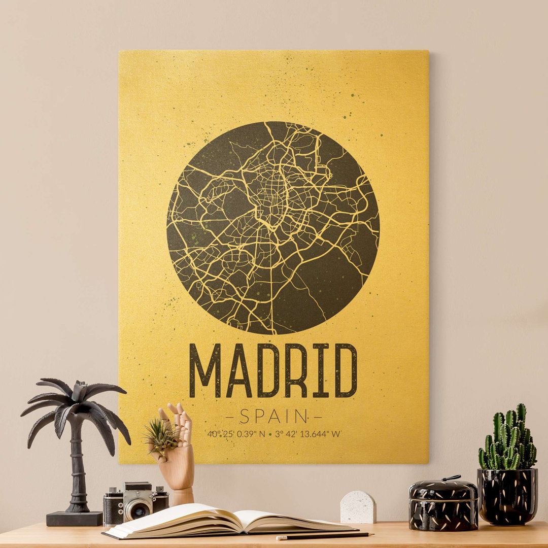 Leinwandbild Stadtplan Madrid