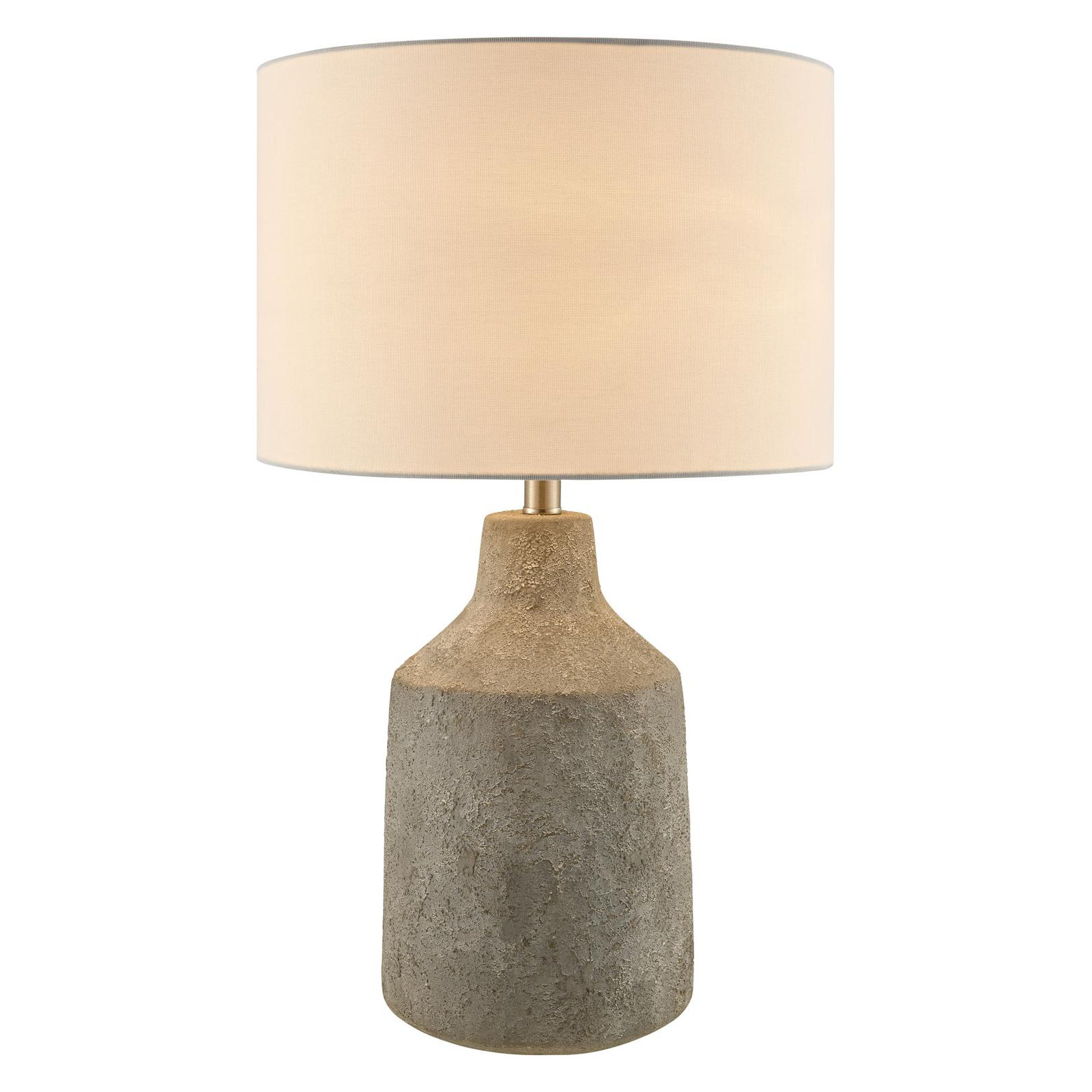 Lockwood Concrete Table Lamp with Linen Shade , White, Gray
