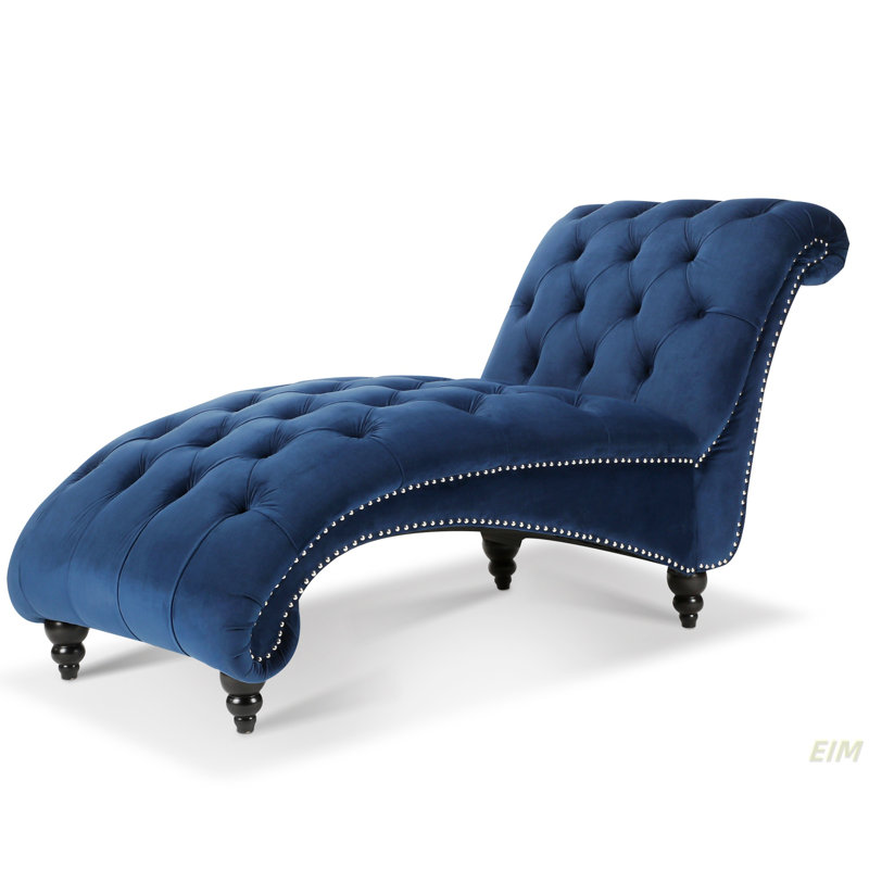 Chaise longue sans accoudoirs touffetée, Noir