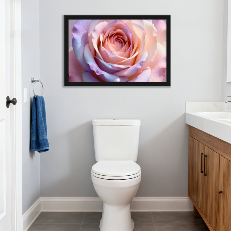 Plantes et fleurs pétales de rose pastel gros plan, H 12 po x l 18 po, Toile tendue, Ne s’applique pas