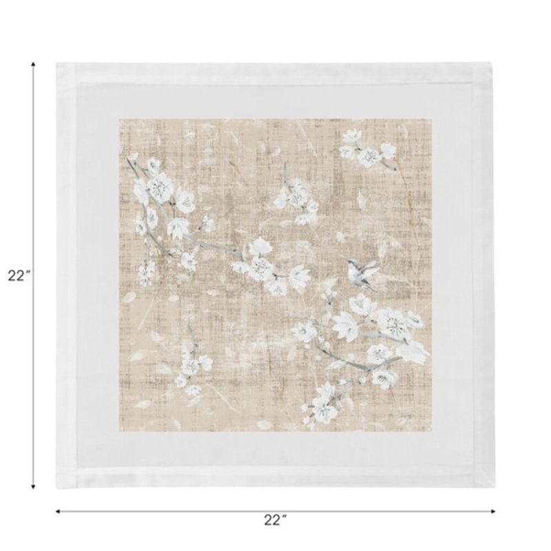 Blossom Fantasia Cotton Blend Square Napkins, French Gray
