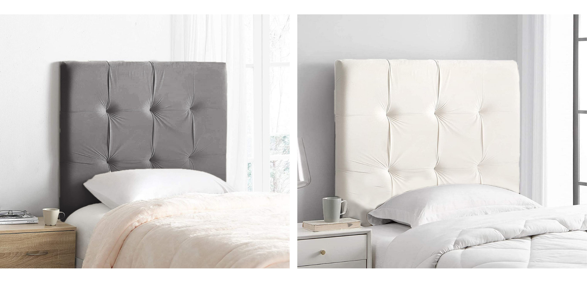 Everly Quinn Classic Tufted Velvet College Dorm Twin XL Headboard