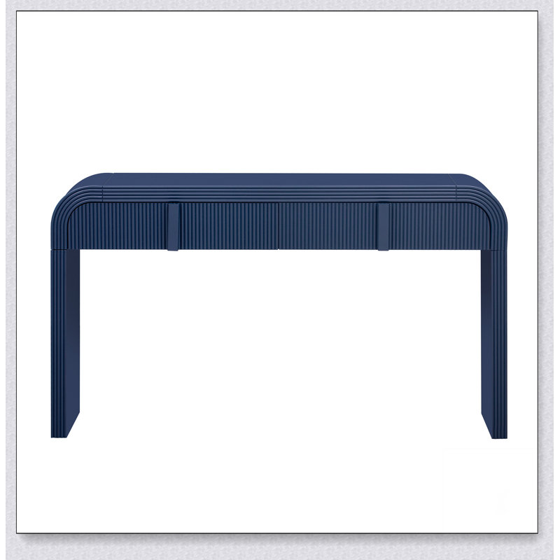 Console unique à silhouette arrondie et surface lisse, Marine