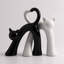 Chat blanc argenté en céramique Objet décoratif-2017699135