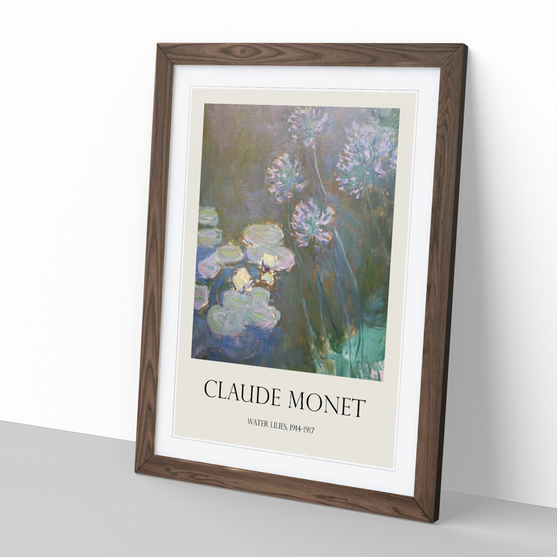 Water Lilies Lily Pond Vol.6 by Claude Monet - Framed Print, 48cm H x 36cm W x 2cm D, Walnut Framed