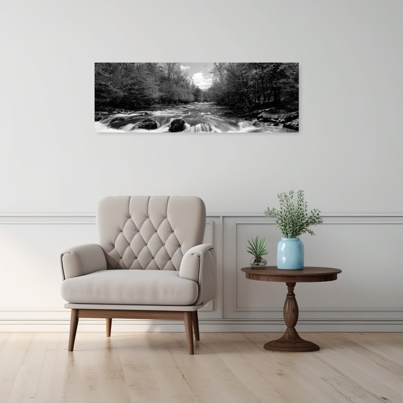 River flowing through rocks in a forest Little Pigeon River Great Smoky Mountains National Park Sevier County Tennessee USA 1 Piece Wrapped Canvas Panoramic Wall Art