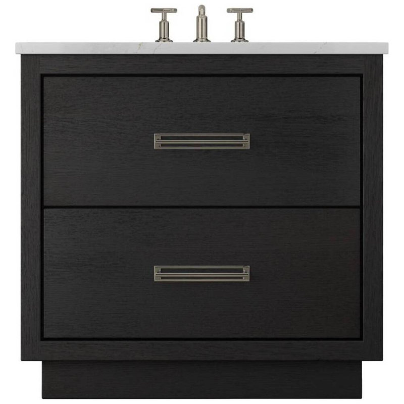 Avalon Two-Drawer Single Bath Vanity, 30", Classic Black, Satin Nickel