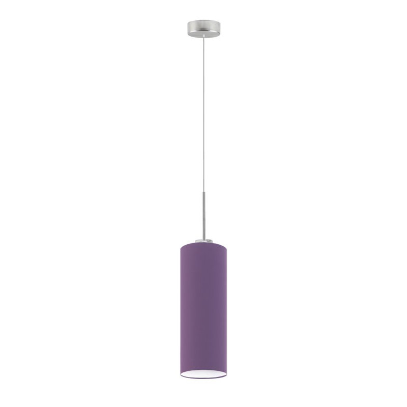 Avaia 1 - Light Single Pendant, Brushed Steel, Violet