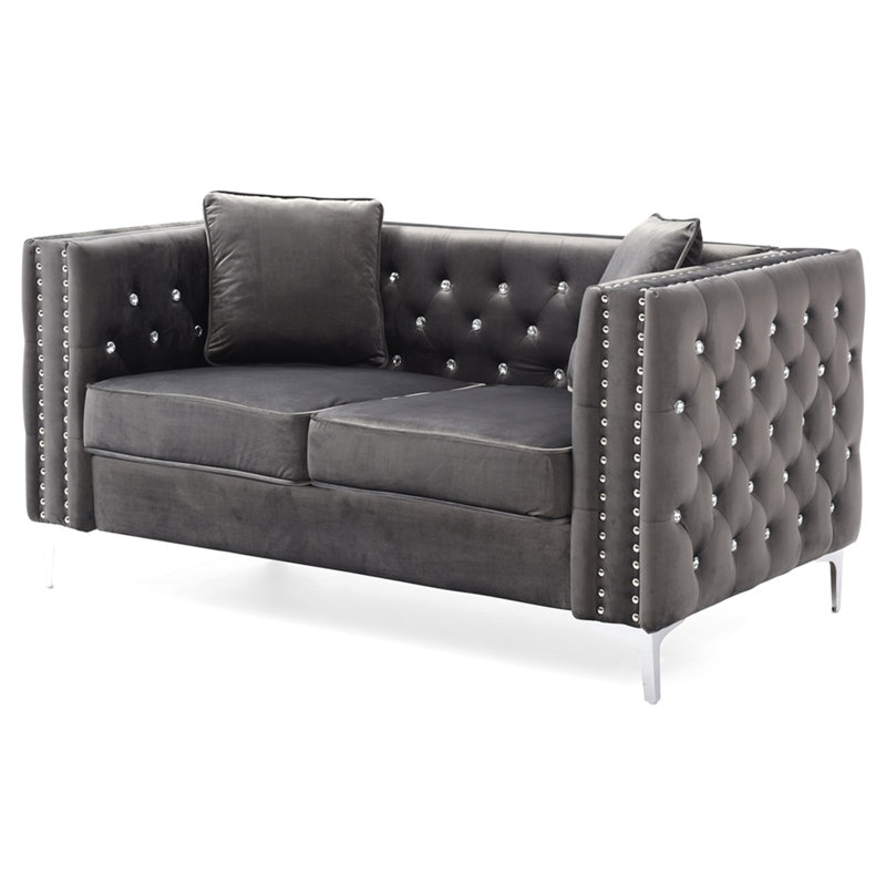 Causeuse contemporaine stylisée grise, Gris