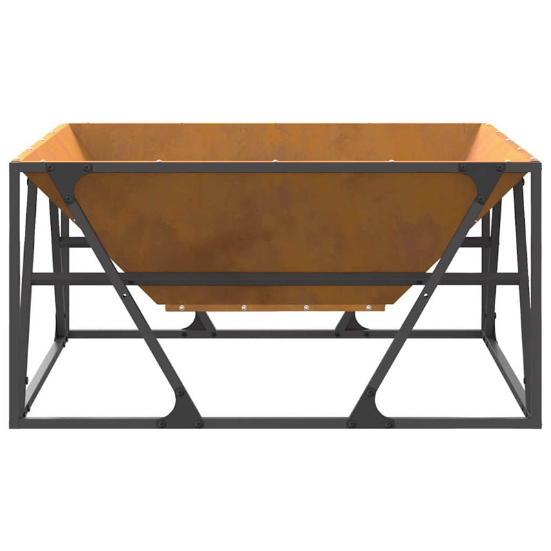 Outdoor Fire Pit, 40cm H x 80cm W x 80cm D, Brown