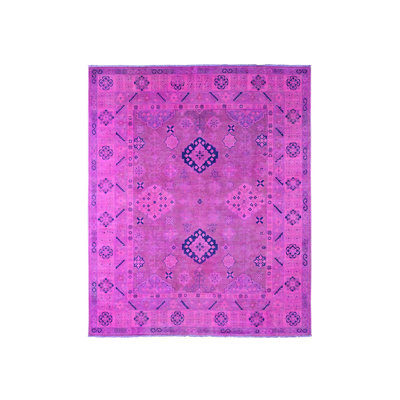 Tapis en laine noué à la main à motif géométrique Kazak 8 pi x 9 pi 7 po D73E7F63E2FF4770B80FF25B742EDEDF