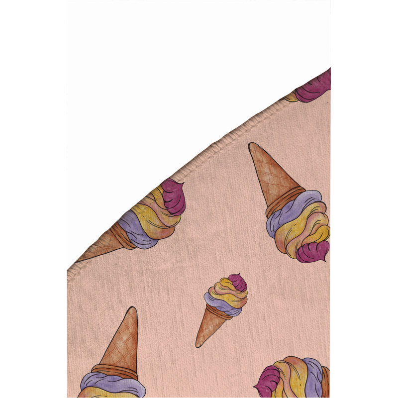 Summer Ice Cream Outdoor Rug, Round 5'