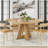 47" Round Dining Table for 4-7 People, Modern Wood Kitchen Table with Sturdy Metal Base, Large Round Dinner Table for Dining Room, Easy Assembly-1378142477