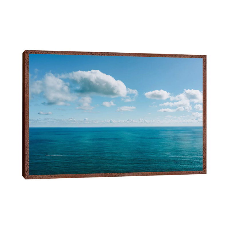 Amalfi Coast Ocean View IV by Bethany Young - Print on Canvas, 66.04cm H x 101.6cm W x 3.81cm D, Classic Brown Wood Framed