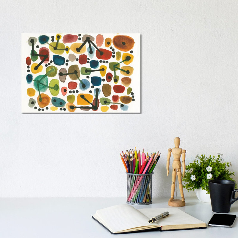 Mid Century I 1 Piece Painting on Canvas, 20.32 cm H x 30.48 cm W, Wrapped Canvas