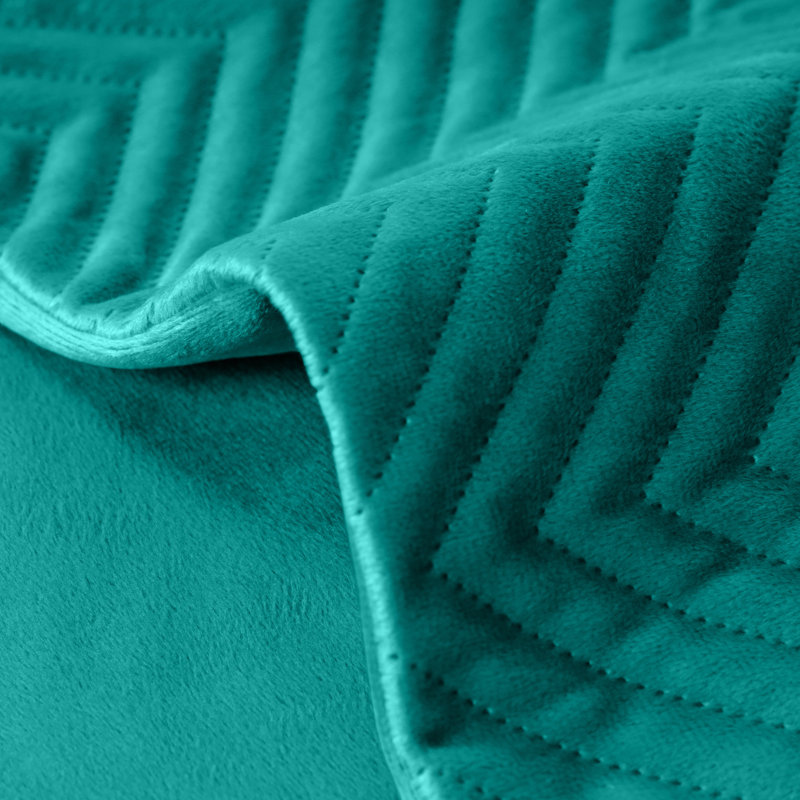 Embossed Quilted Pattern Velvet Cushion Cover (Set of 4), Emerald