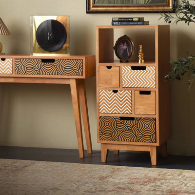 Commode d'appoint en bois massif Bertrando