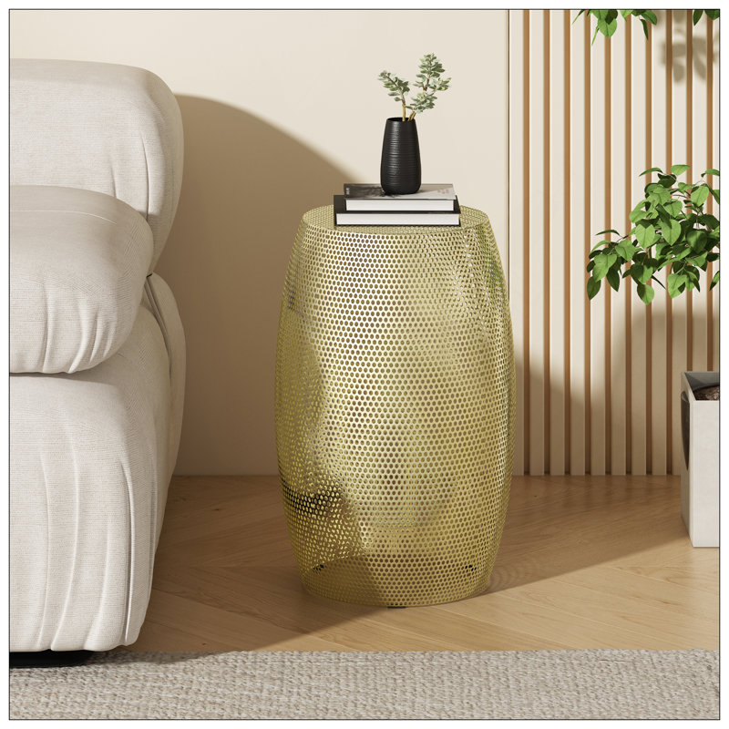 Round Metal Hollow Side Table