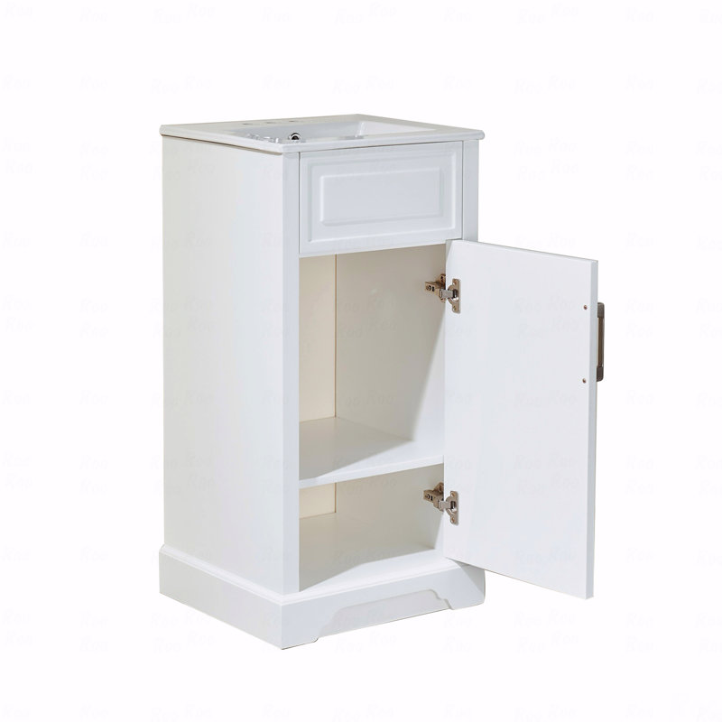 Meuble-lavabo autoportant simple avec comptoir, Blanc