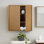 Armoire de rangement murale moderne à 2 portes avec portes cannelées Tremolo pour l'organisation de la salle de bain