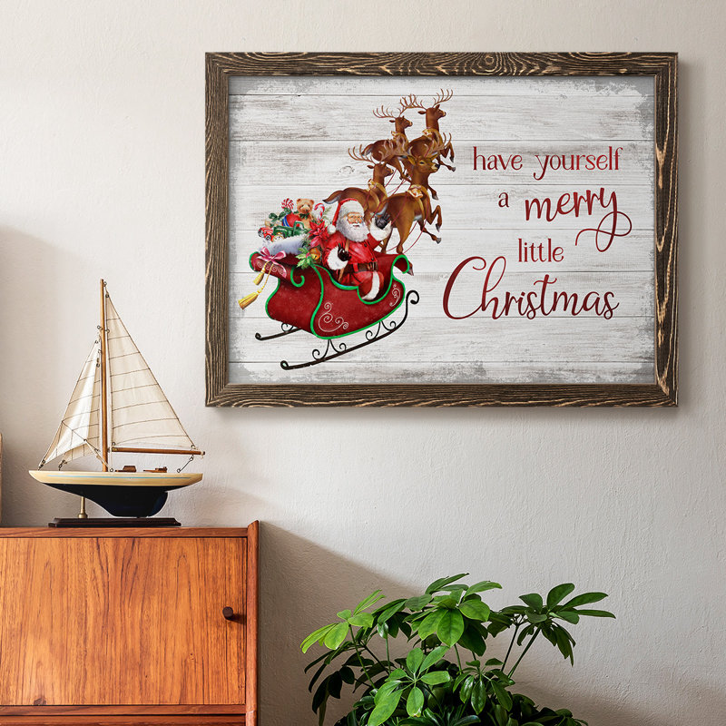 «Merry Little Christmas», reproduction d'art sur toile, Noyer, H 22 po x l 32 po