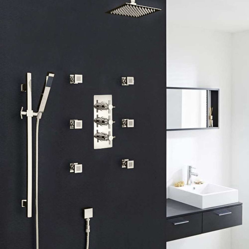 Ensemble de pomme de douche au plafond avec jets de massage Reno