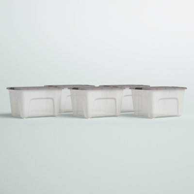 IRIS 54 Qt./13.5 Gal. Plastic Storage Box with Latching Lid in Clear