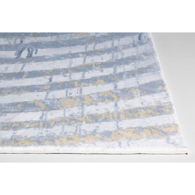 Tapis de couloir gris 8 'Dhurrie
