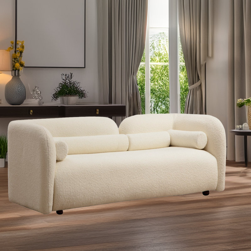 2-Seat Sofa Loveseat With Walnut Legs