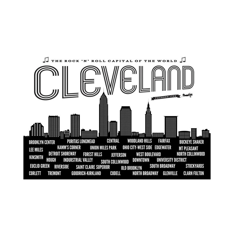 Quartiers de Cleveland, H 40 po x l 60 po x 1,5 po