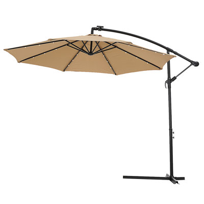 Naileth 114'' Lighted Beach Sunbrella® Umbrella