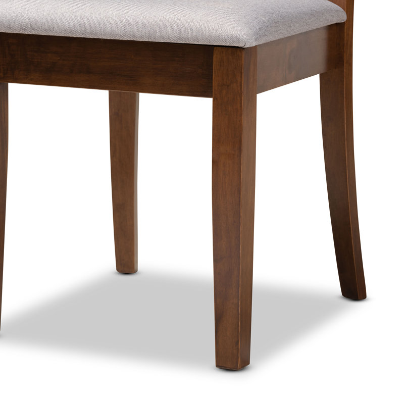 18.5'' H Upholstered Side Chair, Gray, Walnut