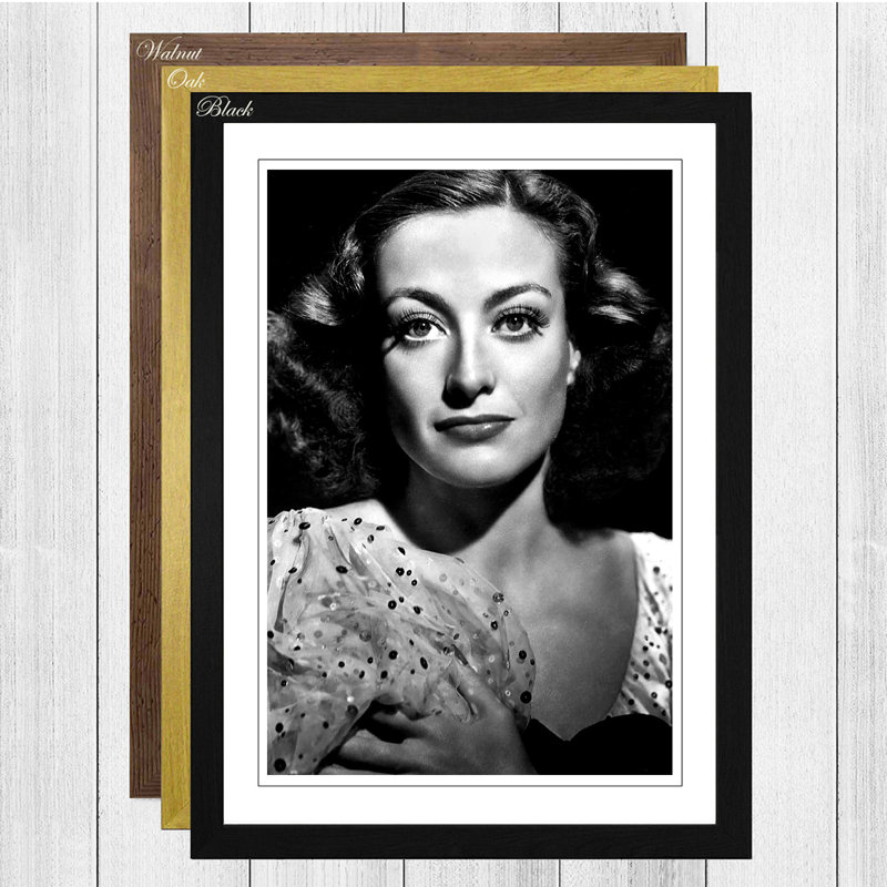 Joan Crawford Framed Photographic - Framed Print, Black